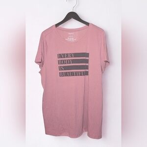Torrid Every Body Is Beautiful Graphic Tee Pink 3X